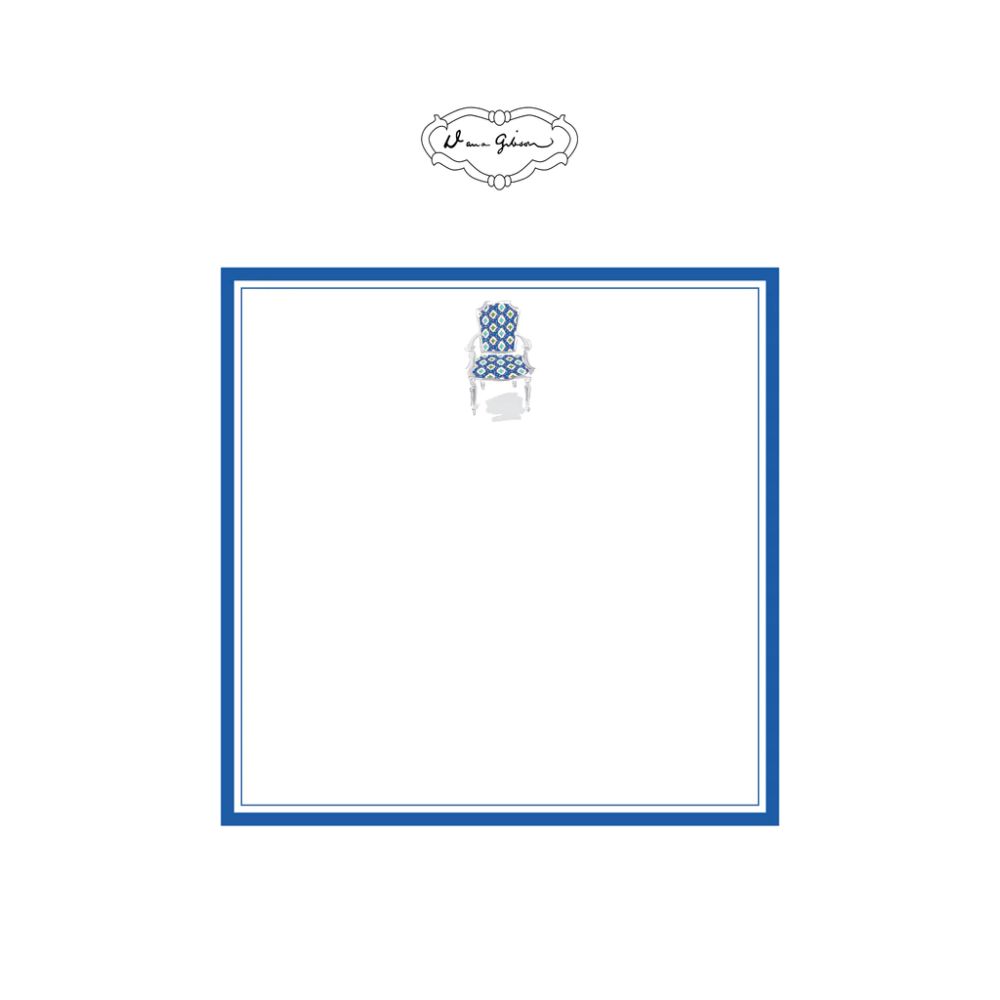 Blue Dana Gibson Nance Chair Square Notepad with 100 Sheets