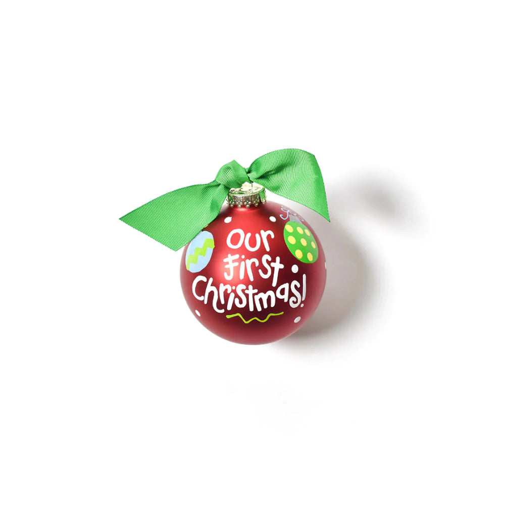 Handcrafted Cotton Colors Glass Ornament for Your First Christmas