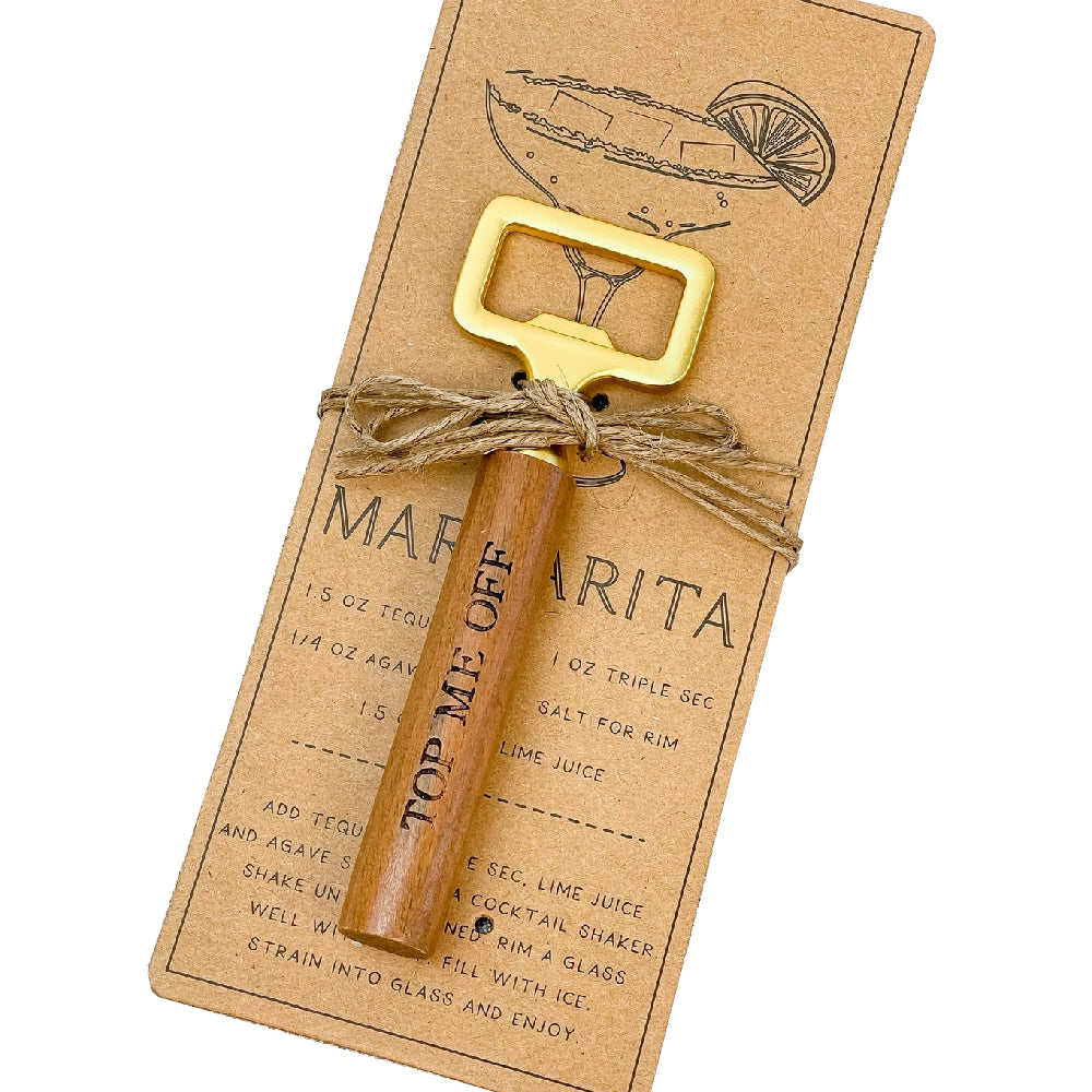 Mud Pie Drink Recipe-themed Metal and Wood Bottle Openers for Beverage Enthusiasts