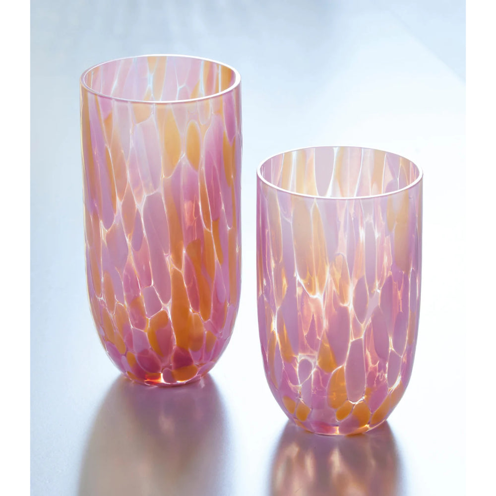 Exquisite Handmade Apricot Splash Drinking Glass from Anna Von Lipa's Sip Sip Collection