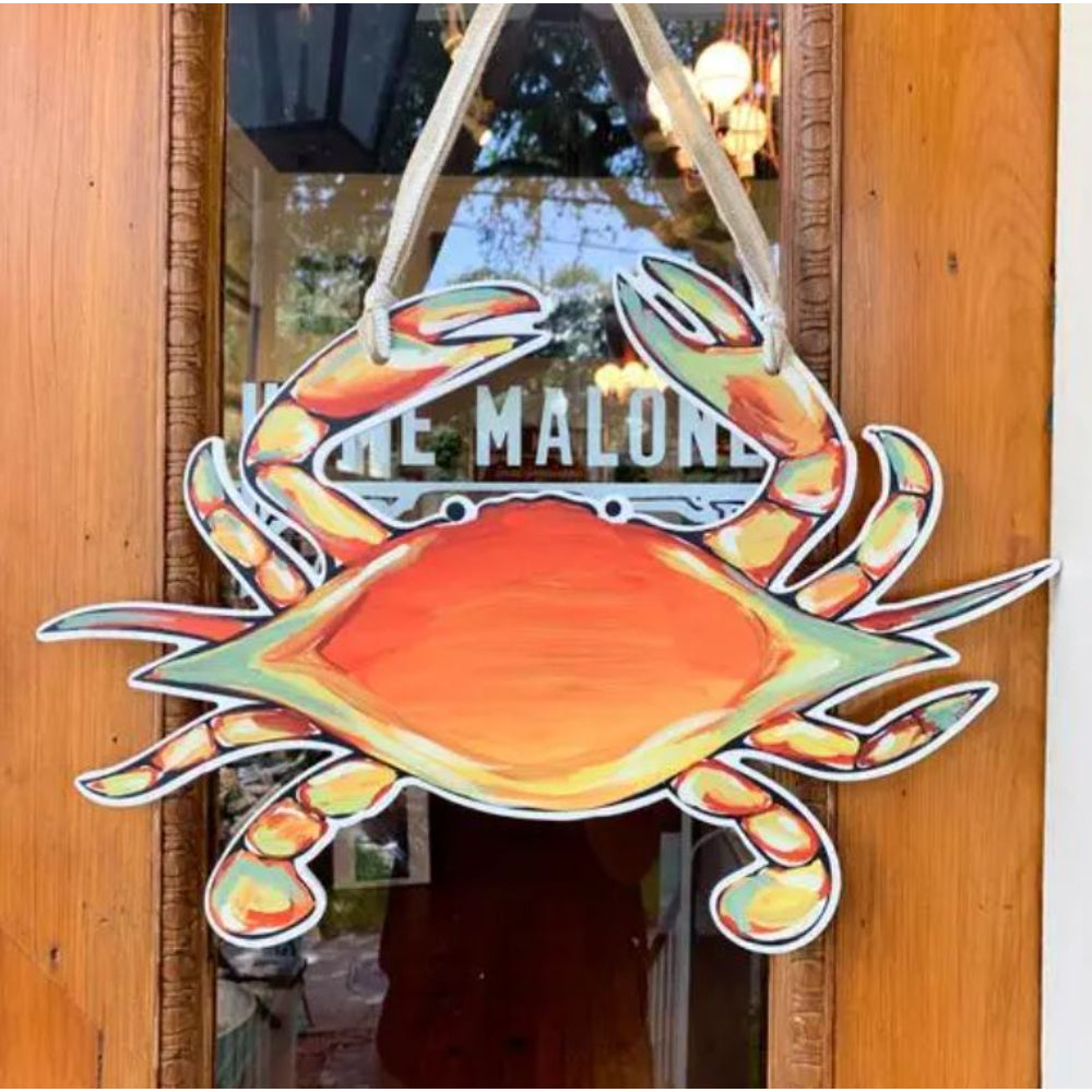 Red Coastal-themed Crab Door Hanger for Indoor and Outdoor Use