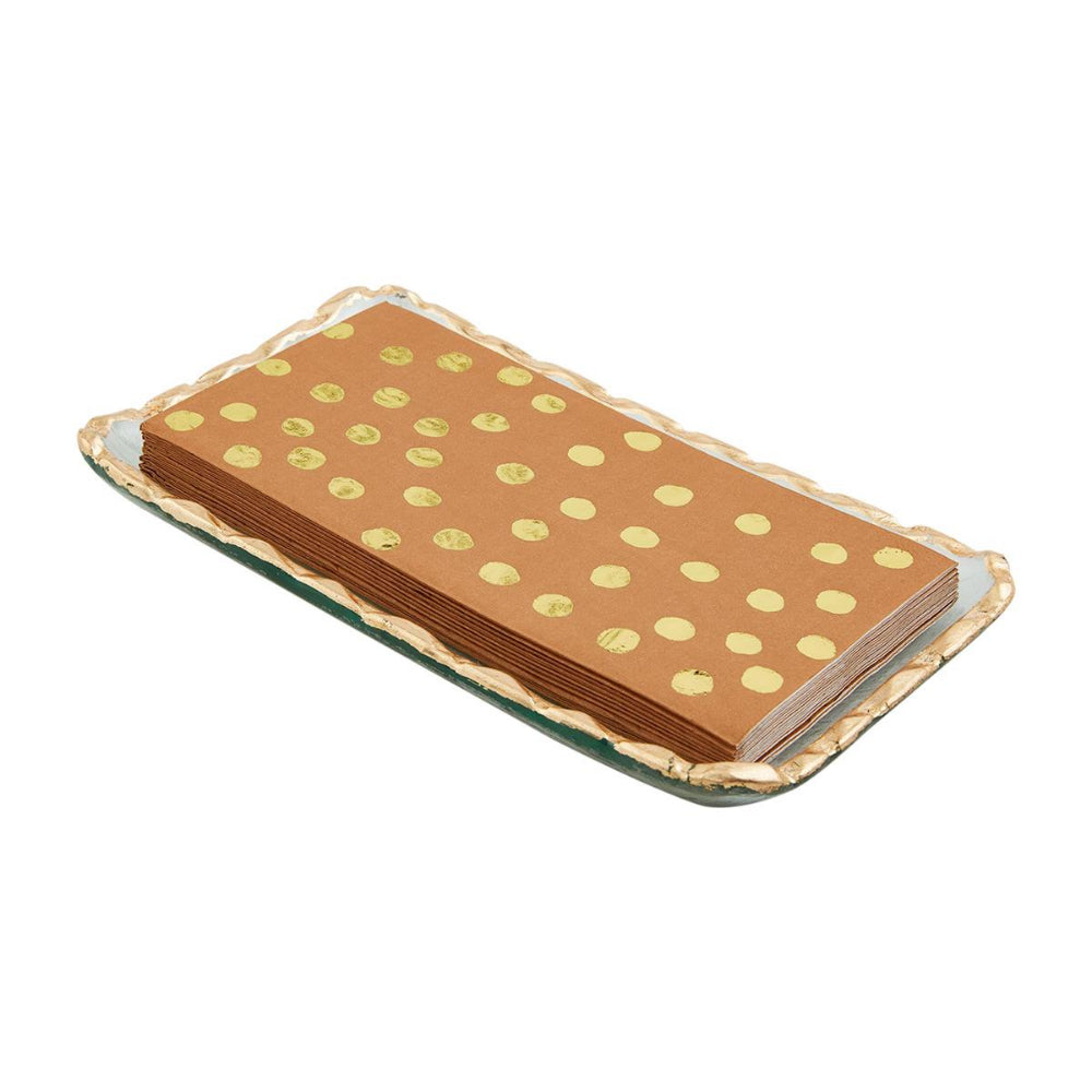 Mud Pie Elegant Gold - Dotted Guest Towel Caddy Set