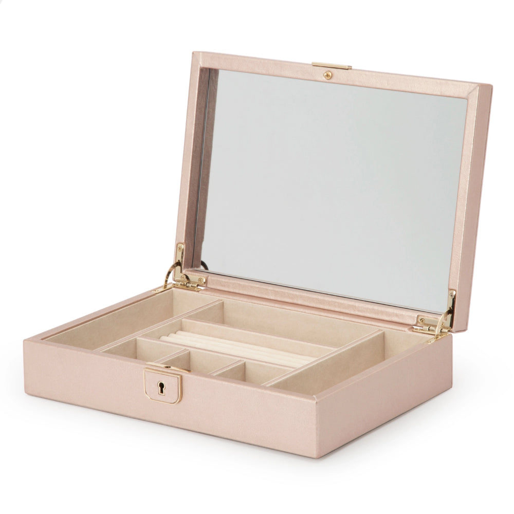 Stylish Wolf Designs Medium Palermo Jewelry Box with Gold Finish