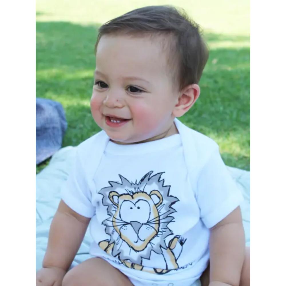 Carl Lion Infant Baby Bodysuit with Rabbit Skin Print
