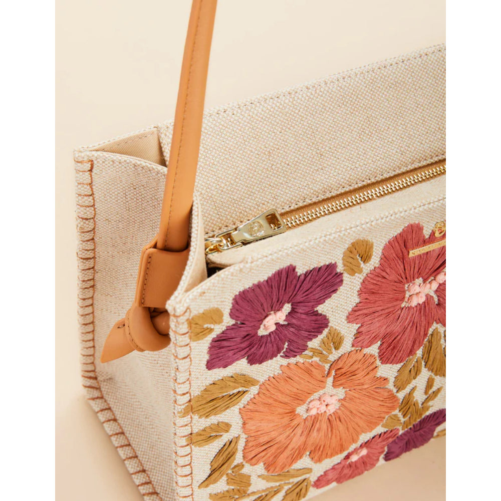 Spartina Multi - Colored Raya Raffia Luxury Cotton and Jute Blend Tote Bag
