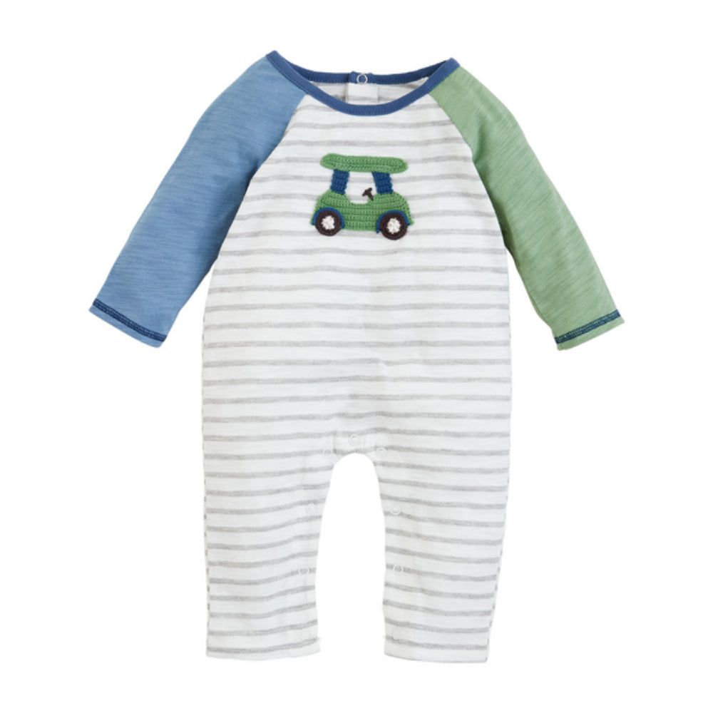 Mud Pie Adorable Crochet Golf Cart-Themed Baby Bodysuit for Newborns