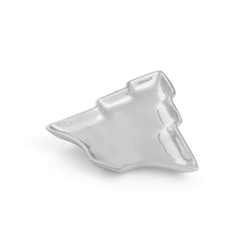 Nambé Alloy Christmas Tree-shaped Serving Dish for Festive Occasions