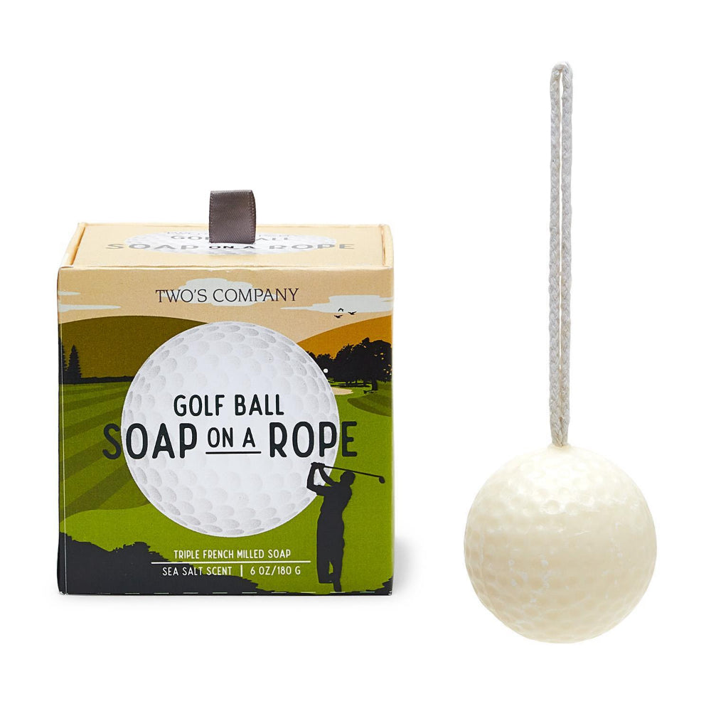 Triple French Milled Sea Salt Scented Golf Ball Soap on Rope in Gift Box