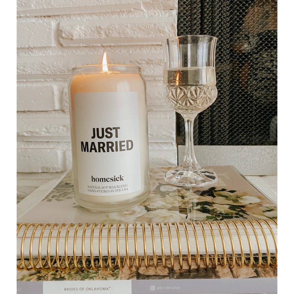 Homesick Just Married Premium Scented Soy Candle with 60 - 80 Hour Burn