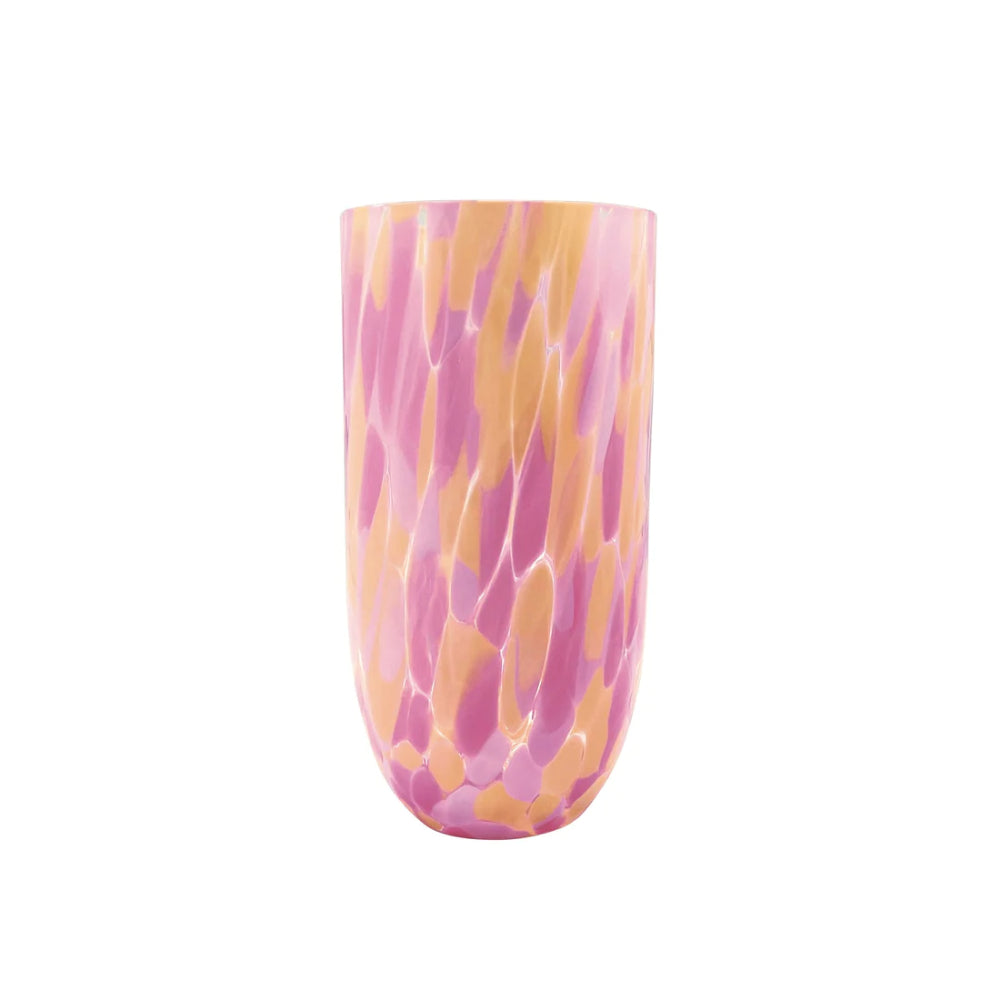 Exquisite Handmade Apricot Splash Drinking Glass from Anna Von Lipa's Sip Sip Collection