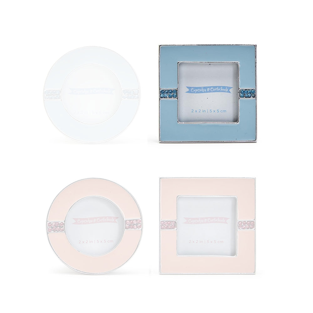 Two's Company Enamel and Jewel-Adorned 2x2 Photo Frames for Elegant Display