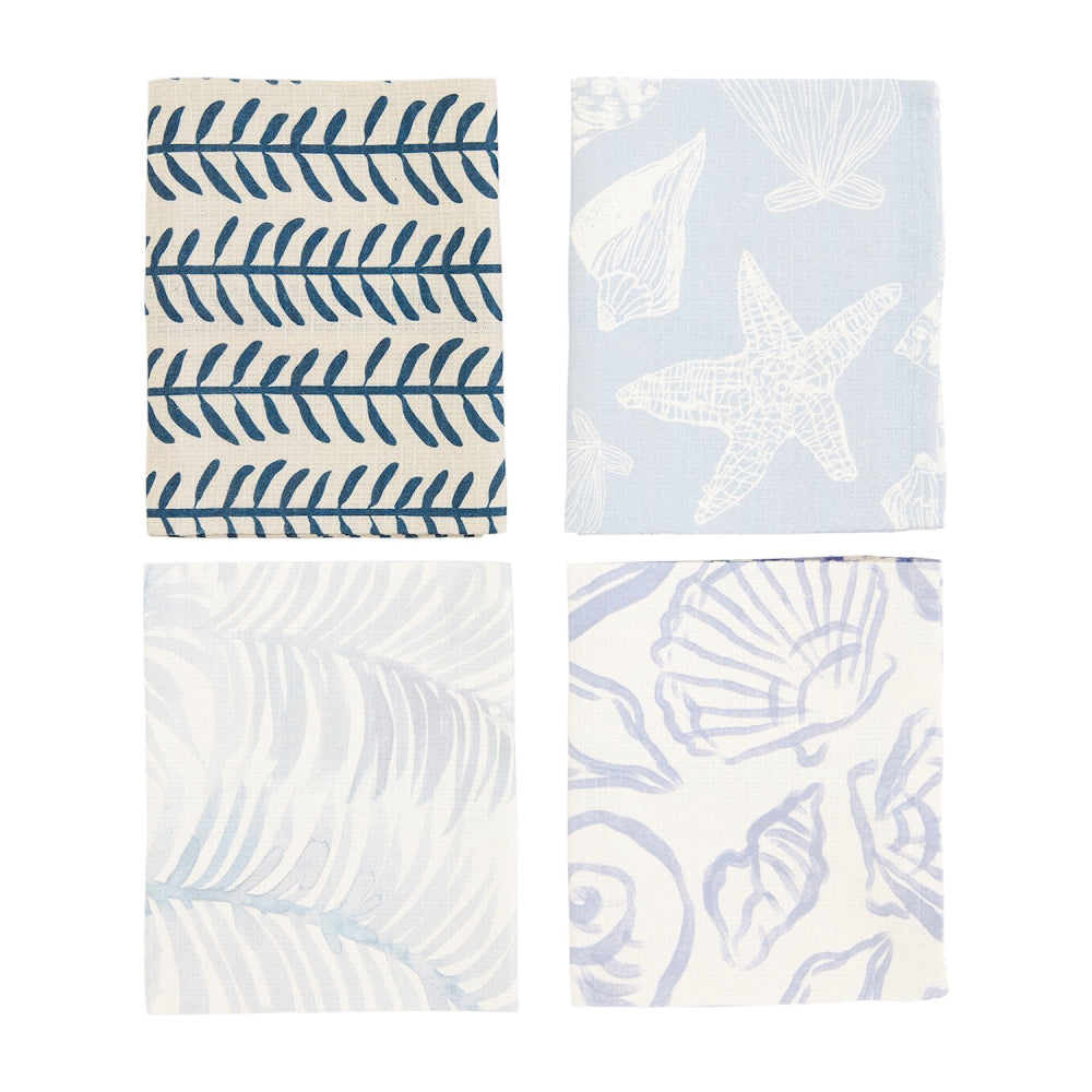 Mud Pie Blue and White Cotton Hand Sea Towels for Individual Sale