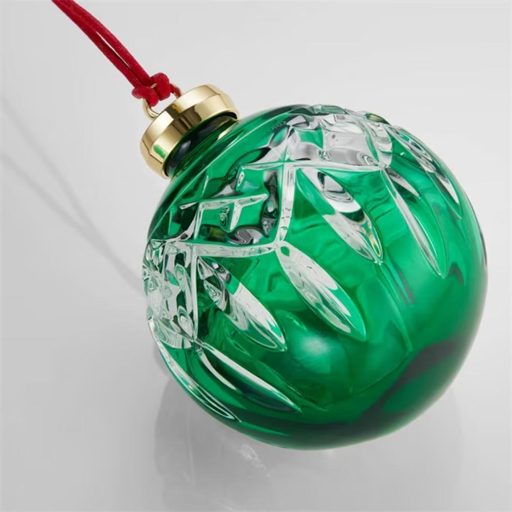 2024 Waterford Lismore Christmas Emerald - Green Bauble Ornament