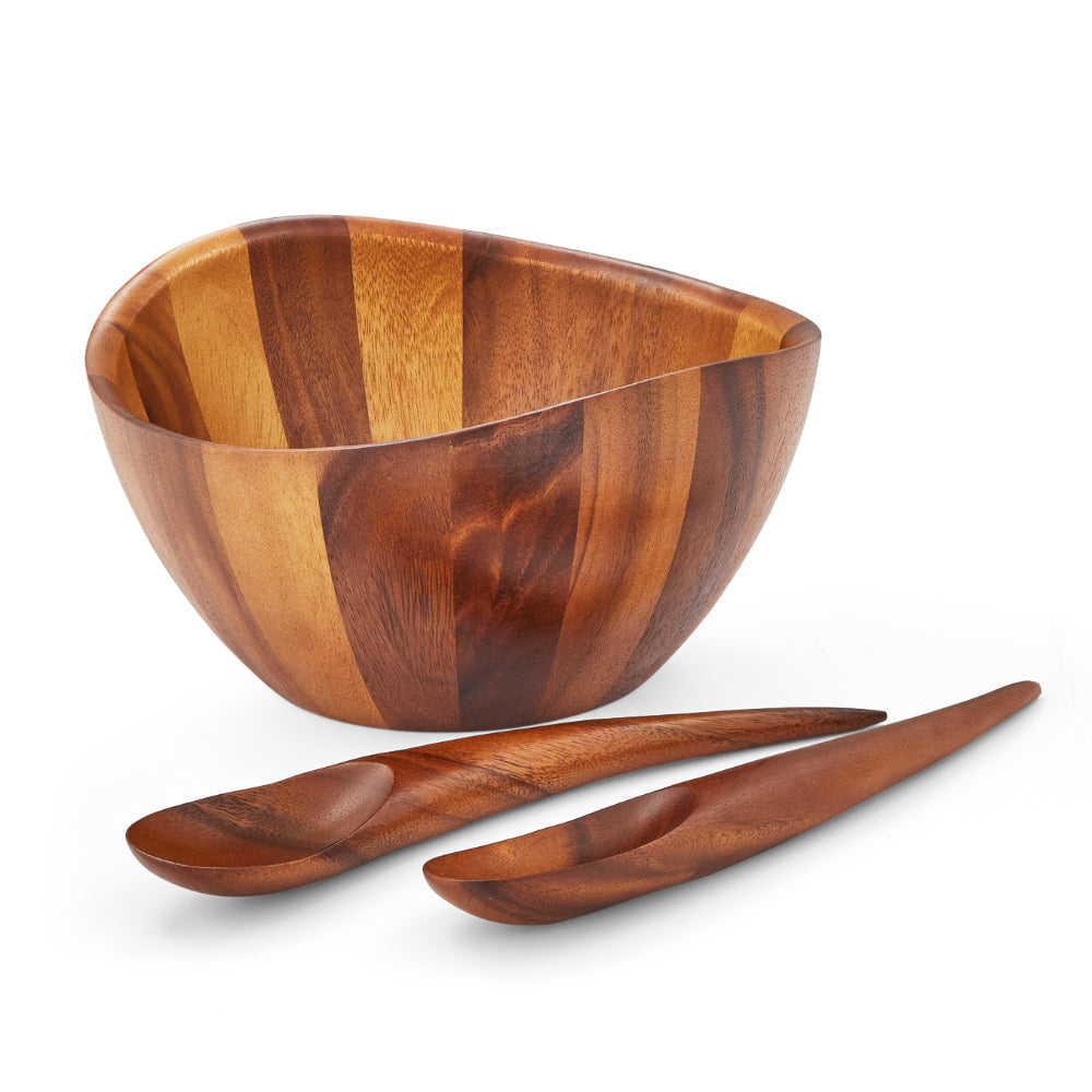 Nambe Harmony Three - Piece Acacia Wood Salad Serving Set