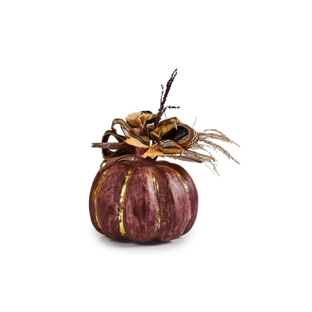 MacKenzie-Childs Autumn-themed Decorative Paper Mache Pumpkin
