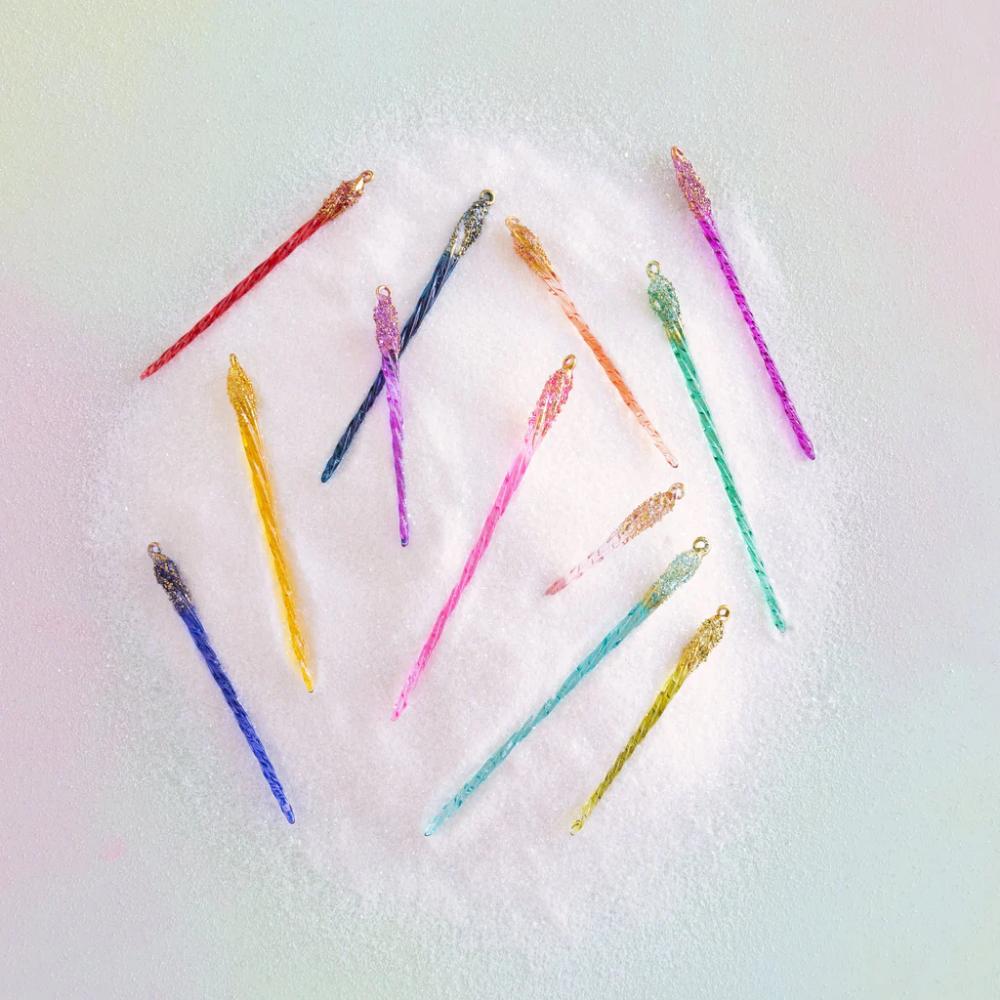 Rainbow Icicle Decorative Ornament from Glitterville Studios