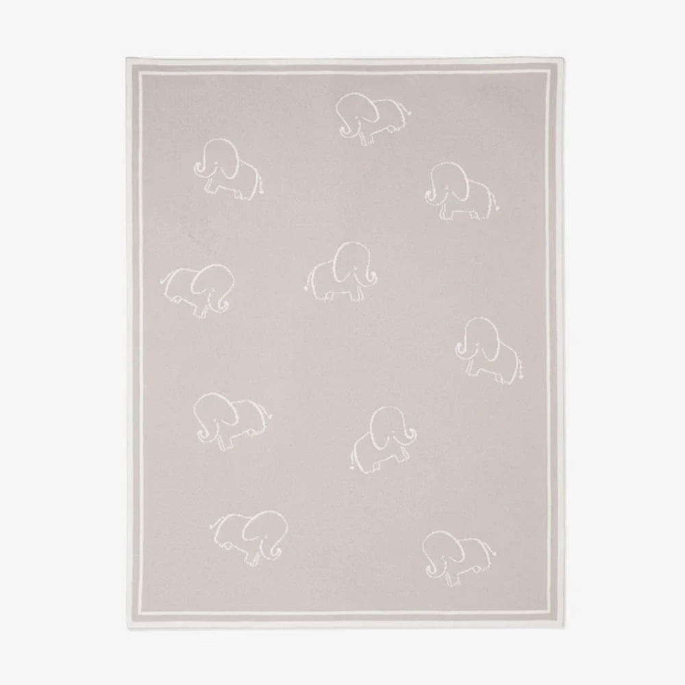 Luxurious 100% Cotton Elegant Baby Elephant Print Blanket