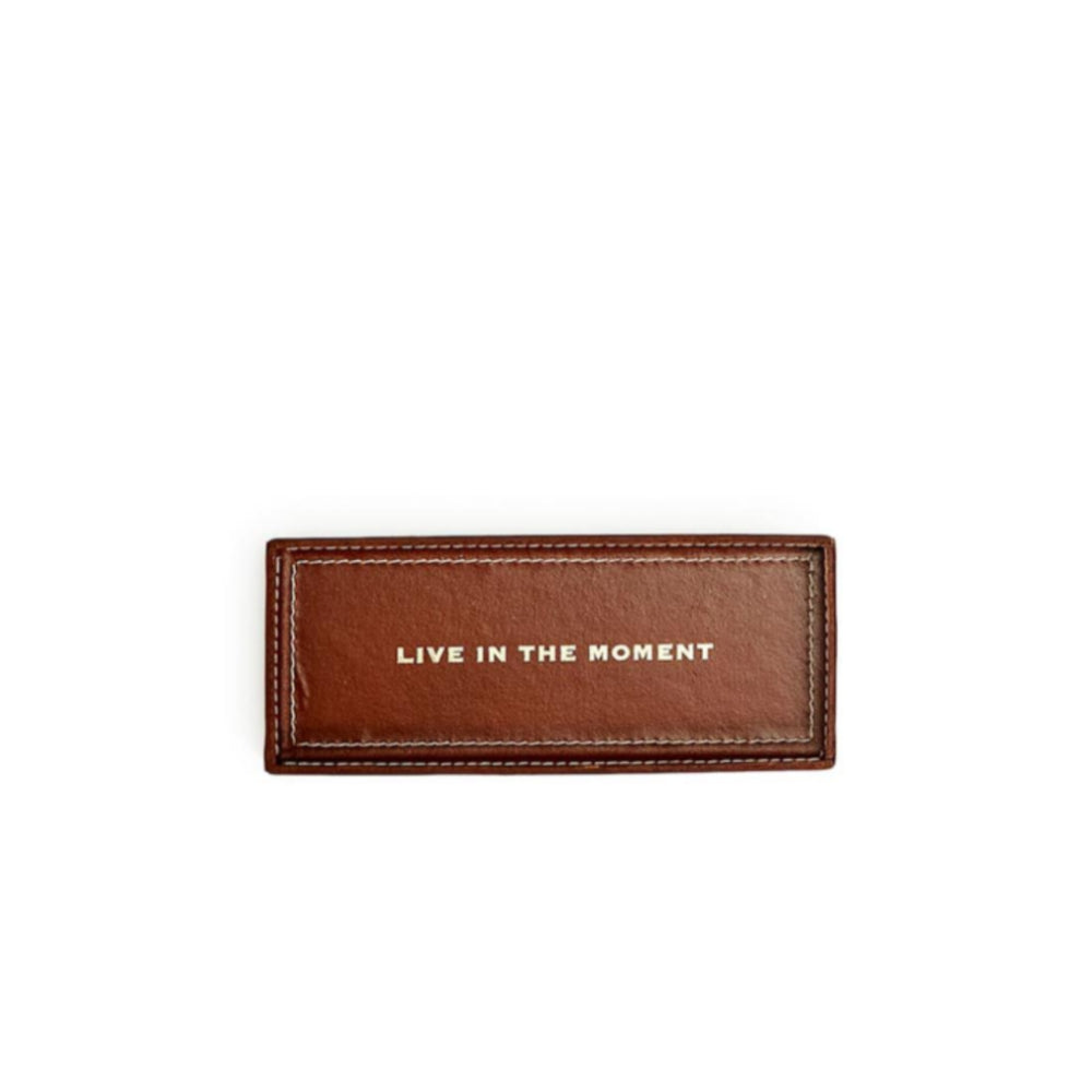 Two's Company High - Quality Genuine Recycled Leather Desk, Office, or Trinket Storage Tray with Elegant Gold Foil Accents
