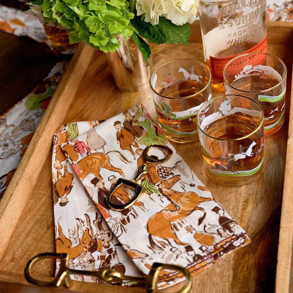 Exquisite Olive Wood Serving Tray with Hand - forged Brass Snaffle Handles