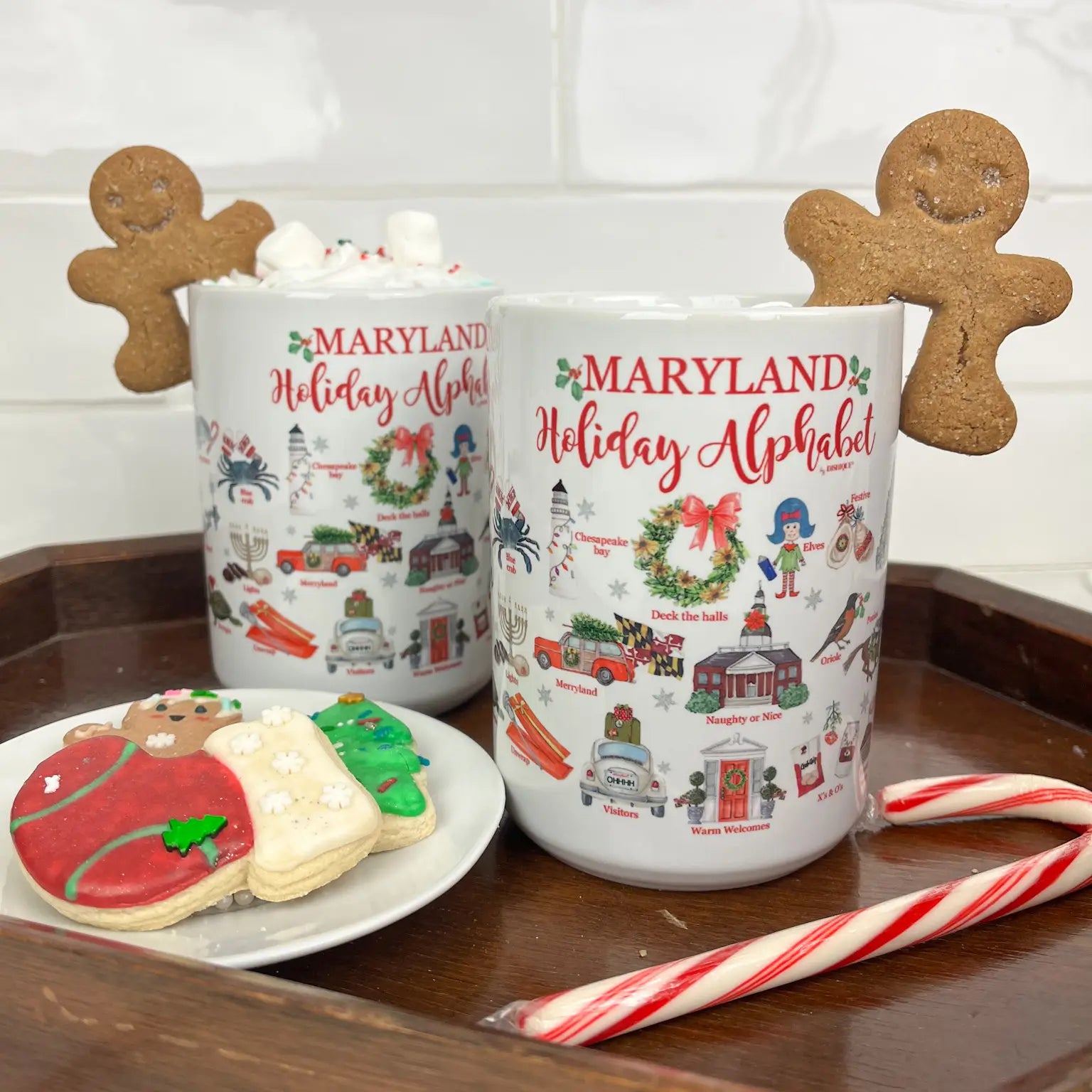 Dishique Cozy Ceramic 15-Ounce Maryland Holiday Drinking Mug