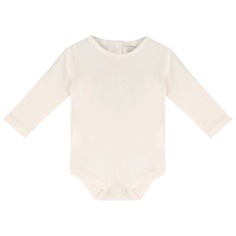 Viverano Organics Baby Romper Set Made of Organic Cotton with Crab Embroidered Design in Oat Heather Color