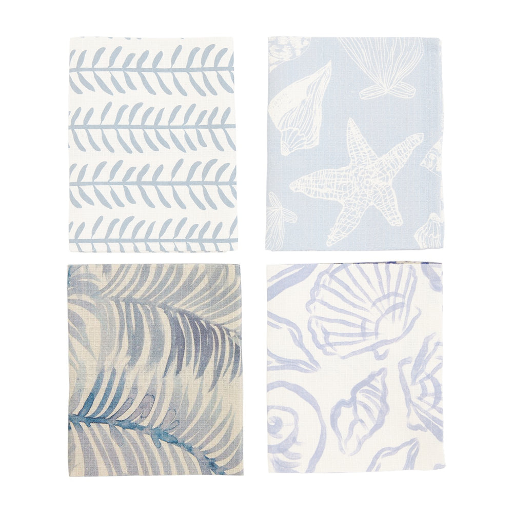 Mud Pie Blue and White Cotton Hand Sea Towels for Individual Sale