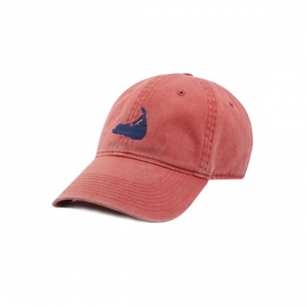 Smathers & Branson Hand - stitched Nantucket Red Cotton Twill Needlepoint Adjustable Hat