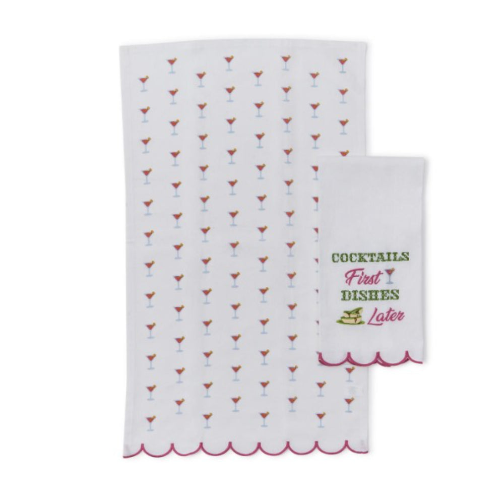 Two's Company High - Quality Drinking Kitchen Luxury Dish Towels with Witty Designs