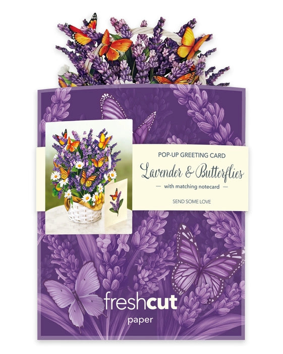 FreshCut Paper LLC Mini Lavender & Butterflies Charming Greeting Card