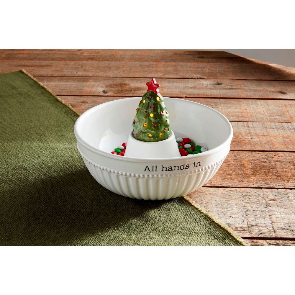 Mud Pie Illuminated Ceramic Tree Sitter Ornament for Decorative Lighting