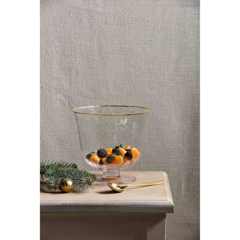 Luxurious Mud Pie Gold Trimmed Glass Pedestal Bowl Set for Diverse Occasions
