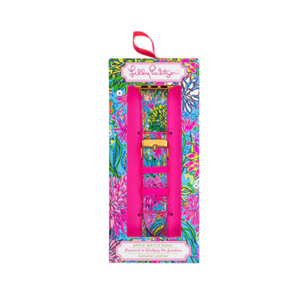 Lilly Pulitzer Colorful Printed Apple Watch Band - Sunshine Pattern, Gold Hardware