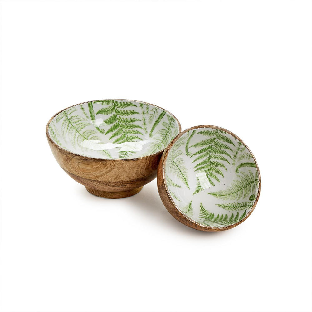 Exquisite Hand-Crafted Mango Wood Pedestal Bowls by Two's Company