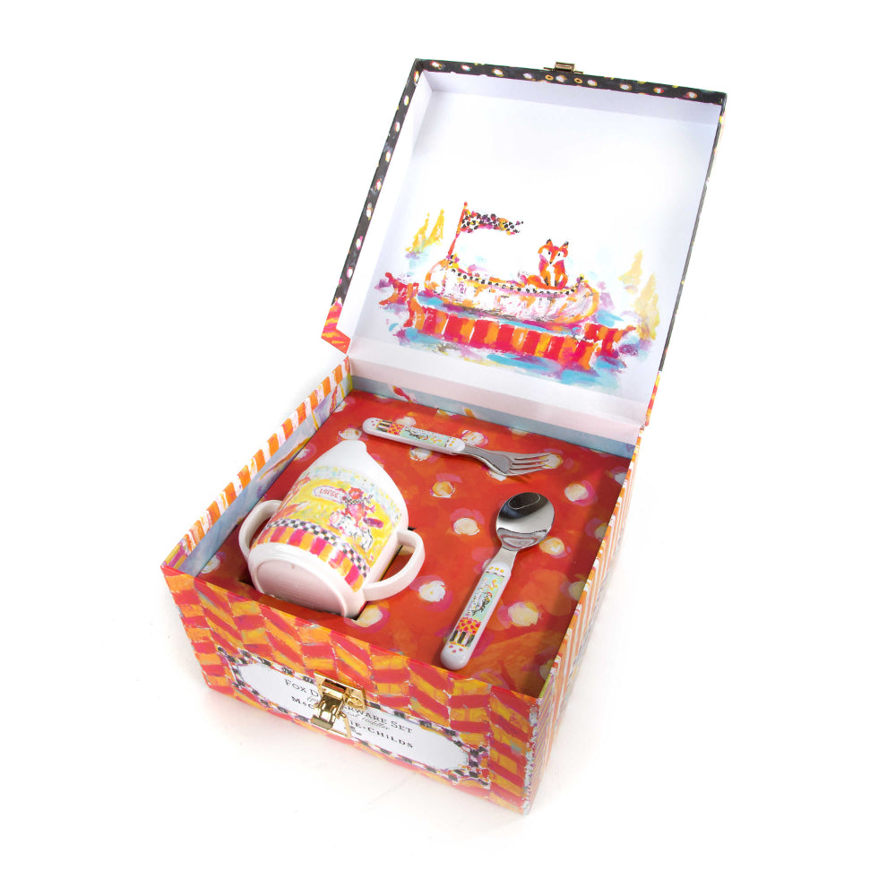 MacKenzie-Childs Adorable Fox-themed Toddler Dinnerware Set