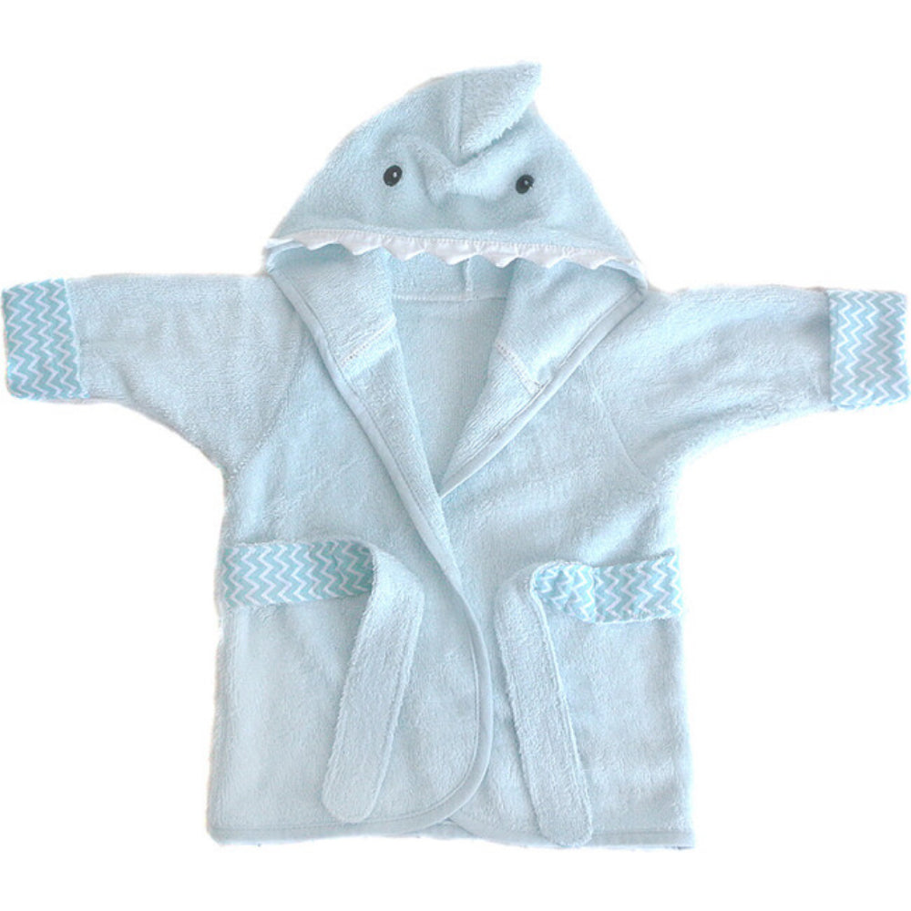 Mon Ami Baby Shark-themed Bamboo Terry Cloth Blue Bath Robe for Infants