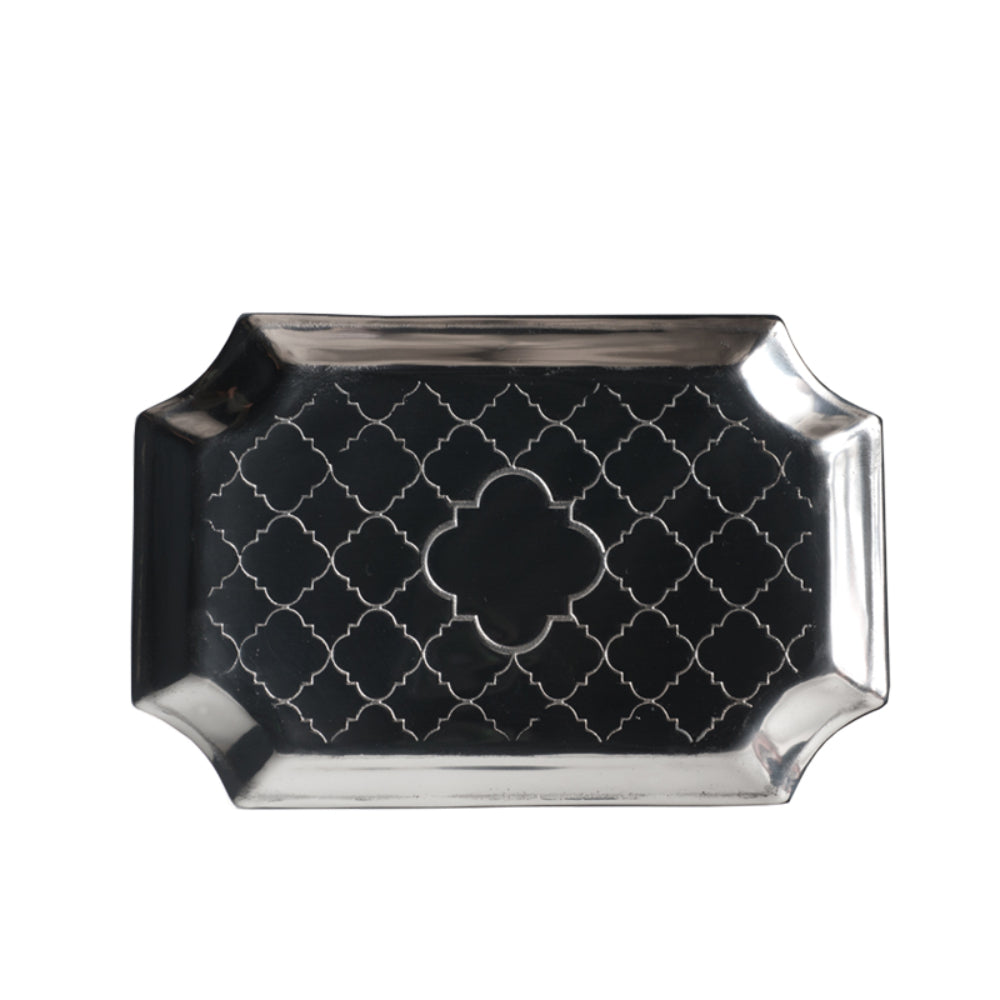 Exquisite Salisbury Casablanca Cast Aluminum Quatrefoil Trays in Various Sizes