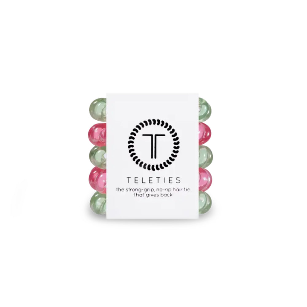 TELETIES Branded Tiny Hair Tie Set - Pack of 5 Pieces
