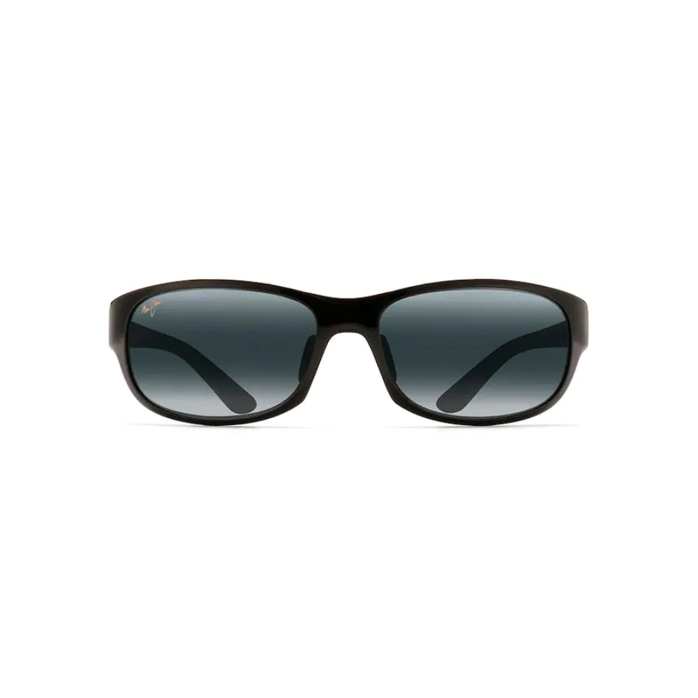Maui Jim Lightweight Twin Falls Wrap Sunglasses in Gloss Black Fade Frame