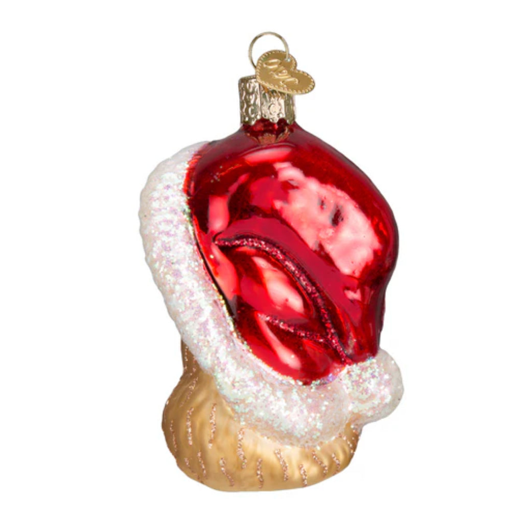 Old World Christmas Hand - painted and Glittered Santa's Kitten Christmas Tree Ornament