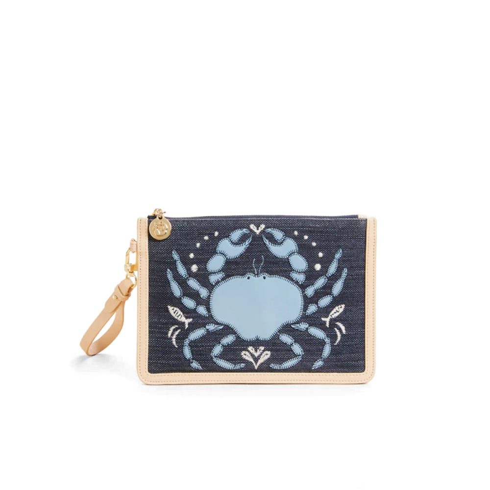 Spartina Embroidered Crab Design Wristlet Purse - Hamilton Crab Style