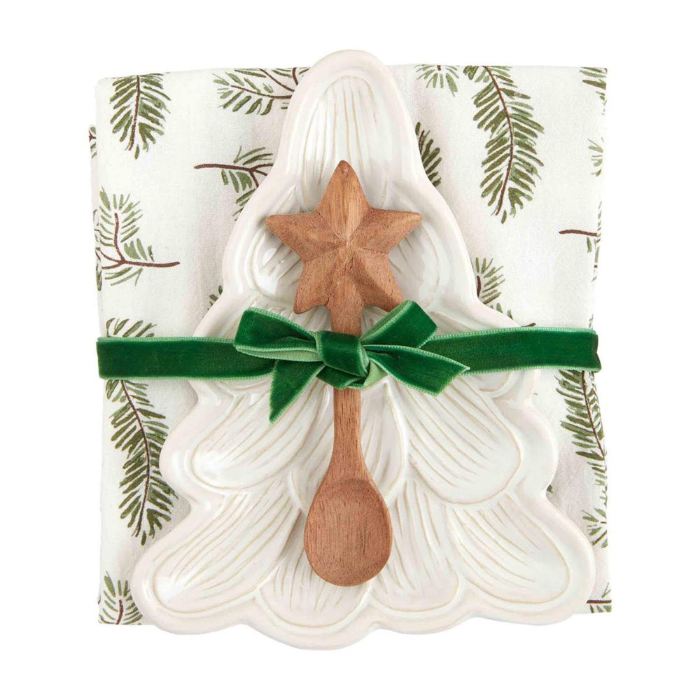 Mud Pie White Christmas-themed Appetizer Serving Set for Festive Gatherings