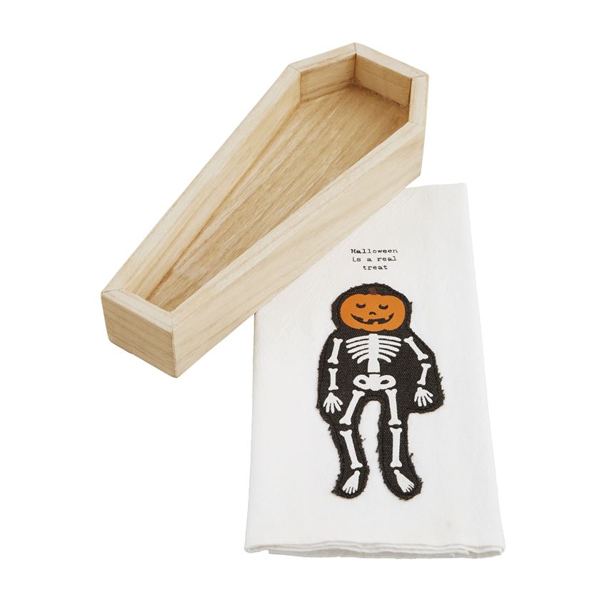 Mud Pie Coffin - Shaped Crack Tray and Dish Towel Gift Set