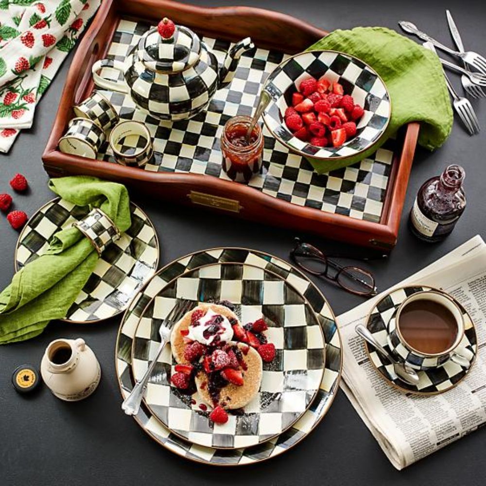 MacKenzie-Childs Artisanal Courtly Check Salad & Dessert Plate