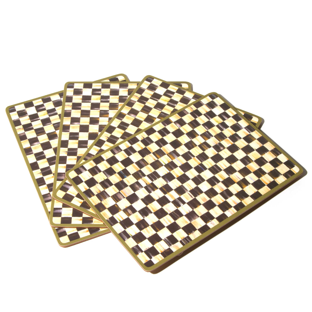 MacKenzie-Childs Heat-Resistant Courtly Check Cork Back Placemats - Set of 4