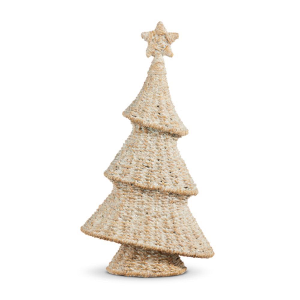 Raz Imports Coastal Whitewashed Flat - Woven Decorative Tree for Christmas