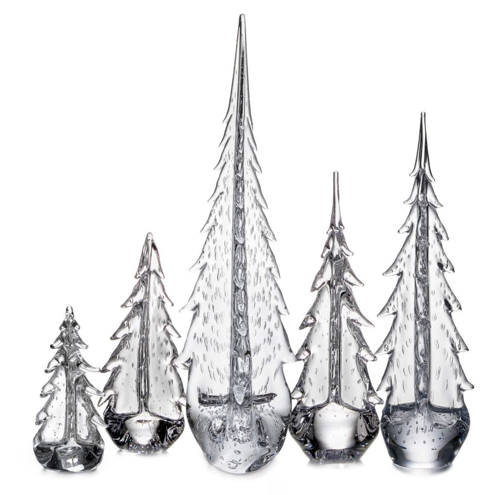 Simon Pearce Handmade Vermont Bubble Evergreen Glass Trees in Various Sizes