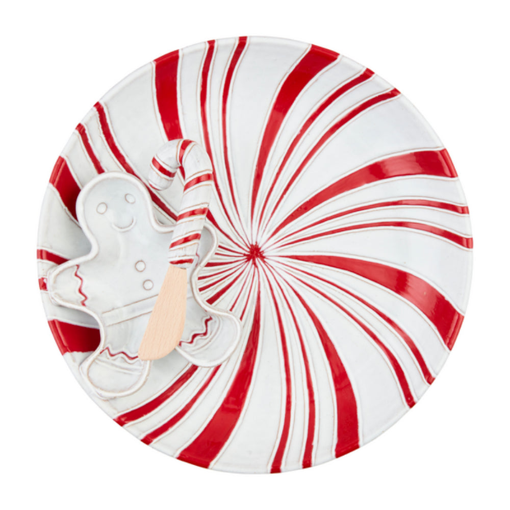 Mud Pie Two - Piece Peppermint Chip and Dip Serving Set
