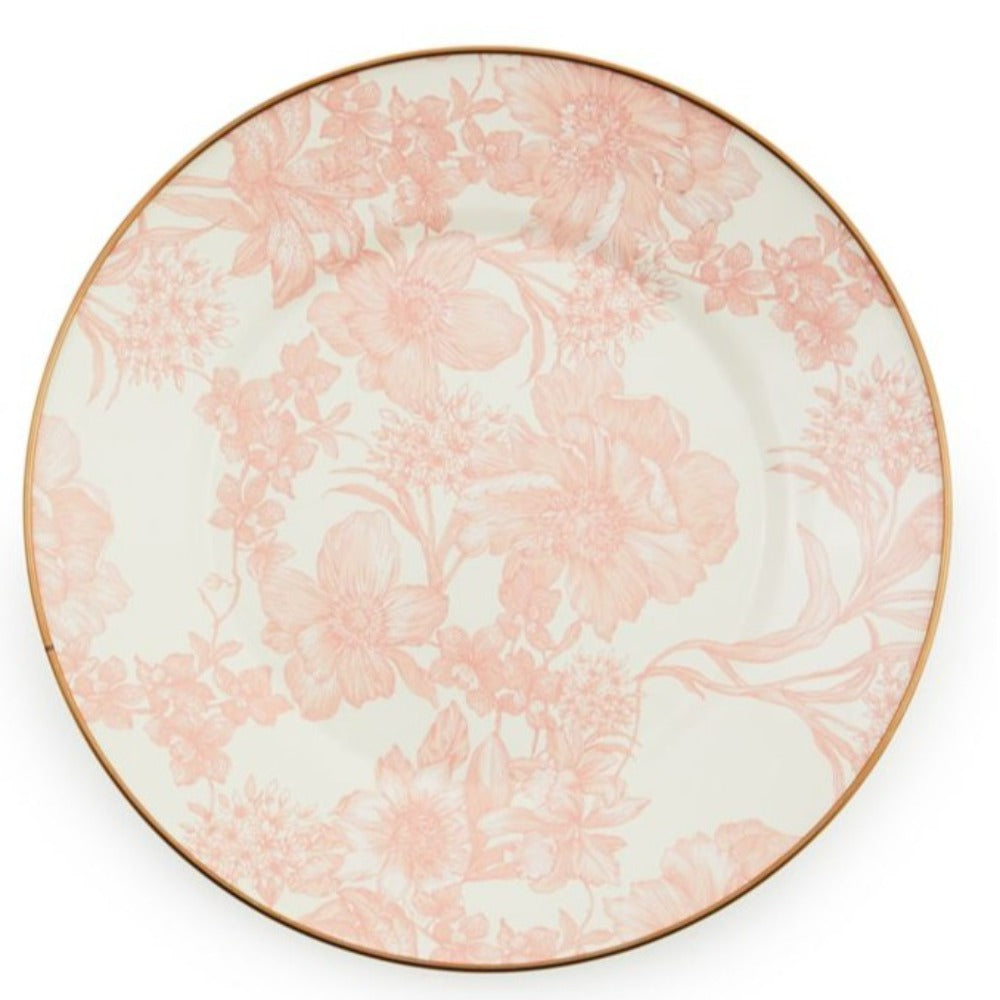 MacKenzie-Childs Hand - painted Rosy English Garden Enamel Dinner Plate