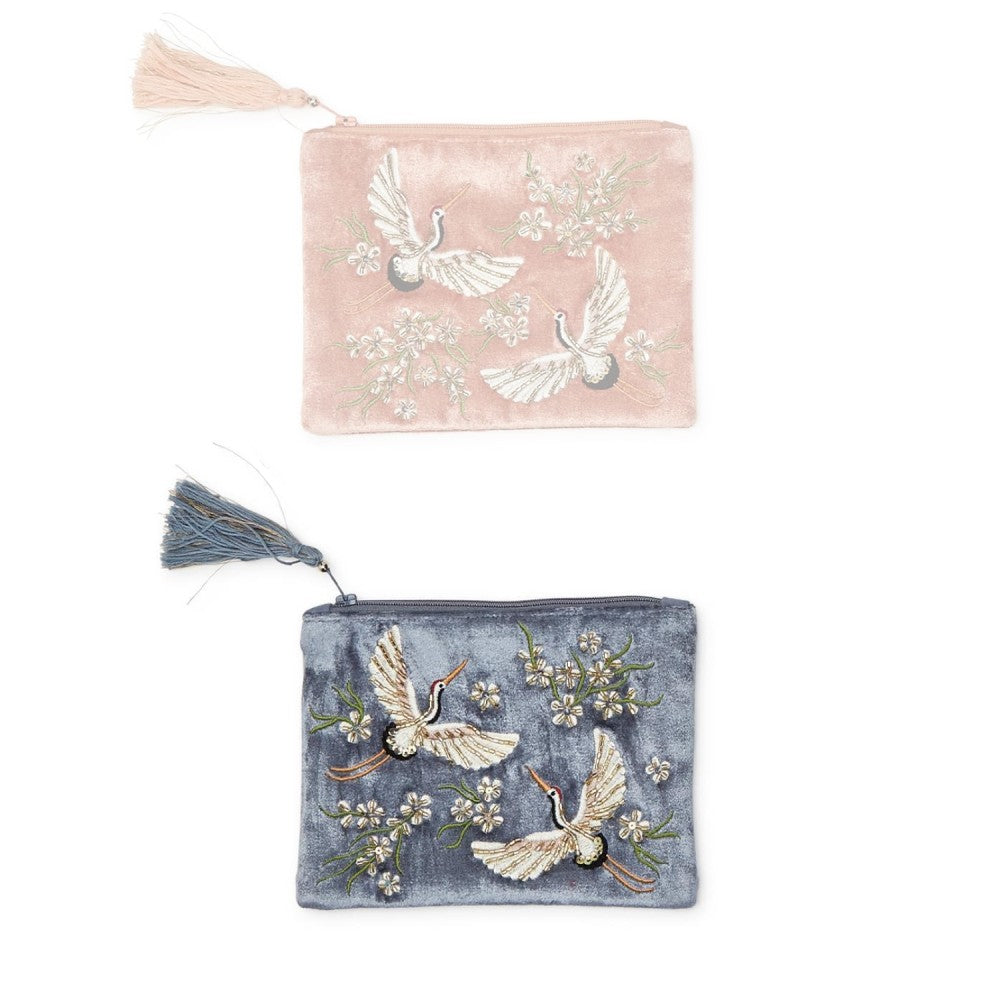 Two's Company Stylish Heron-Embellished Individual Pouch and Box Set