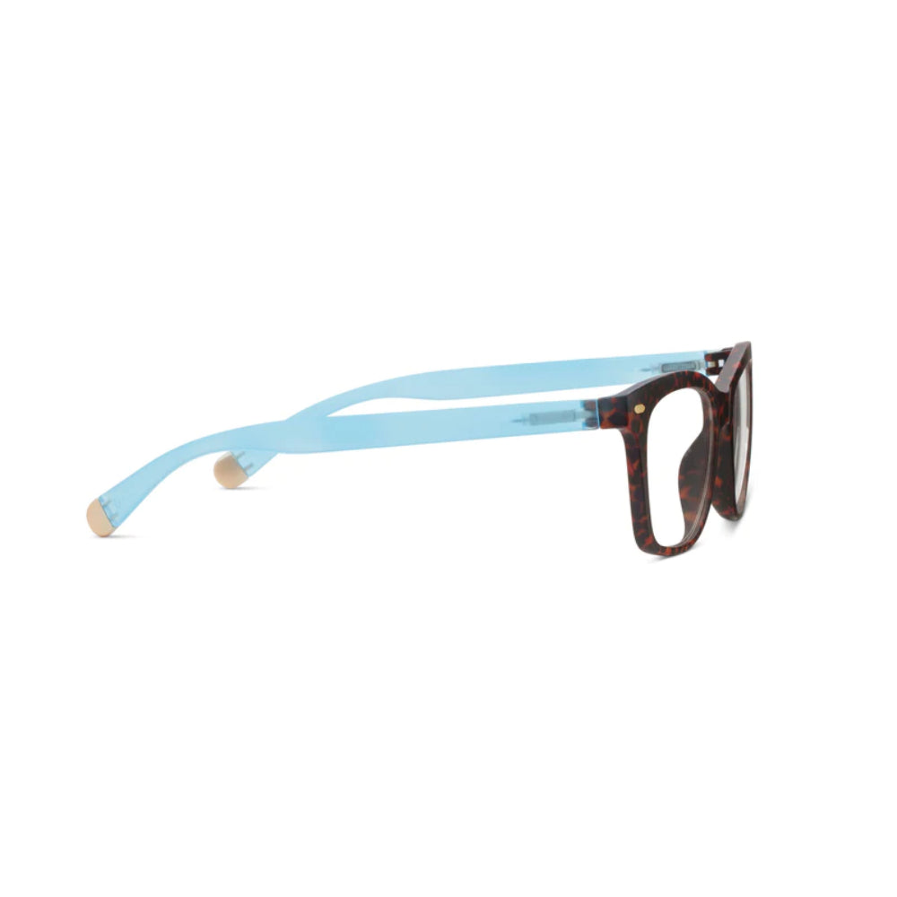 Peepers Blue Light Reading Glasses - Sinclair Model in Leopard Tortoise/Blue Color Scheme